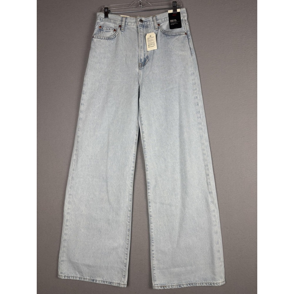Levi's Ribcage Wide Leg Jeans Womens 29x32 Light Wash Super High Rise Blue
